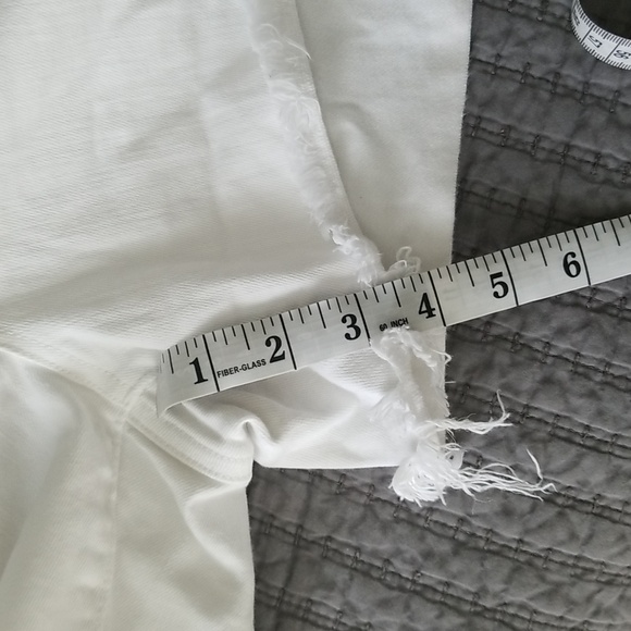 GAP white denim 3" shorts raw hem size 30/10 - Picture 7 of 8